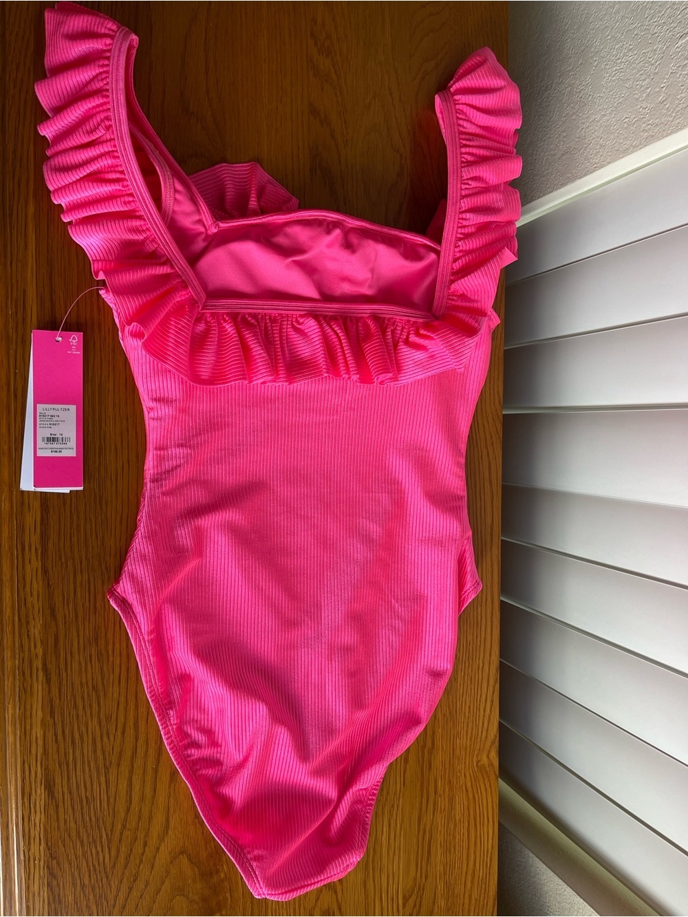 Lilly Pulitzer Aemma Ruffle One Piece Roxie Pink Size 10 - Picture 9 of 12